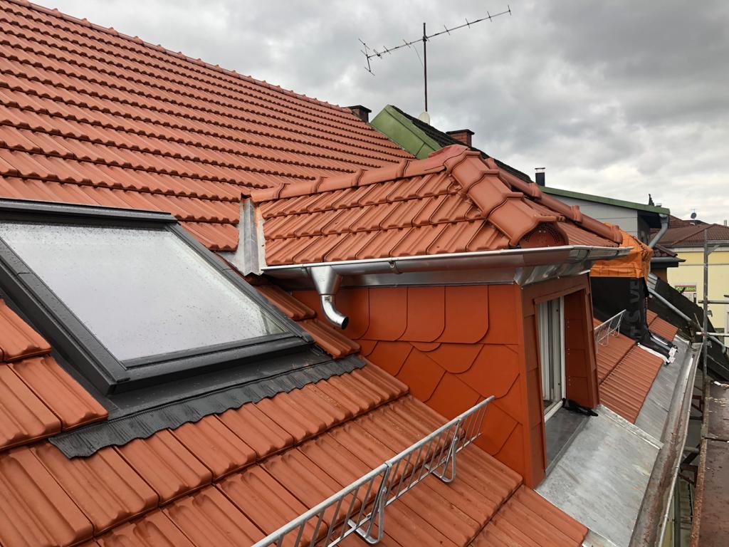 Malerarbeiten im Außenbereich mit Dachrinnenreinigung und Dachreinigung mit Hochdruck in Speyer und Mannheim sowie Karlsruhe und Freiburg